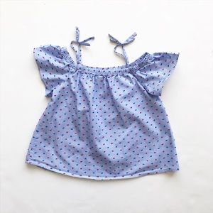 Oshkosh Swiss dot cold shoulder top EUC 6/6X